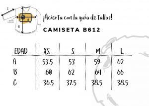 Guía de tallas de las camisetas B612